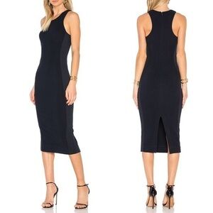 Diane von Furstenberg Teyla Navy Blue Bodycon Sleeveless Midi Dress S (4)